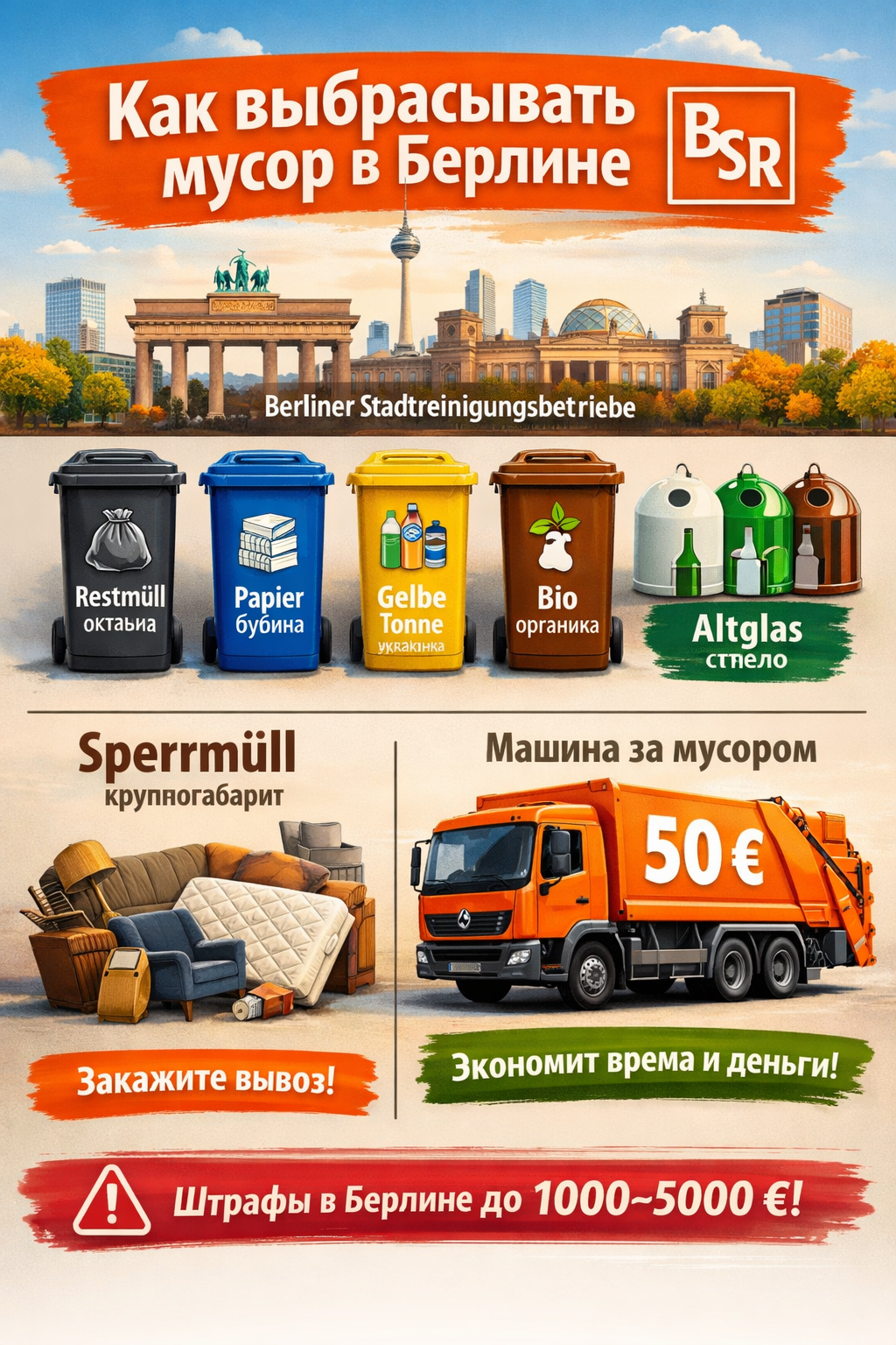 Разделение мусора в Берлине